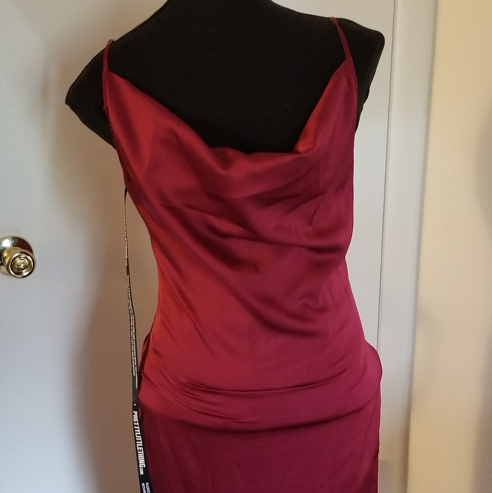 PrettyLittleThing Satin Cowl Dress